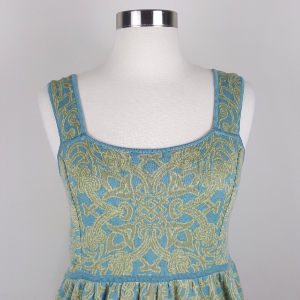 Peruvian Connection Blue And Gold Midi Dress Size M Nwt — image 2 of 8
